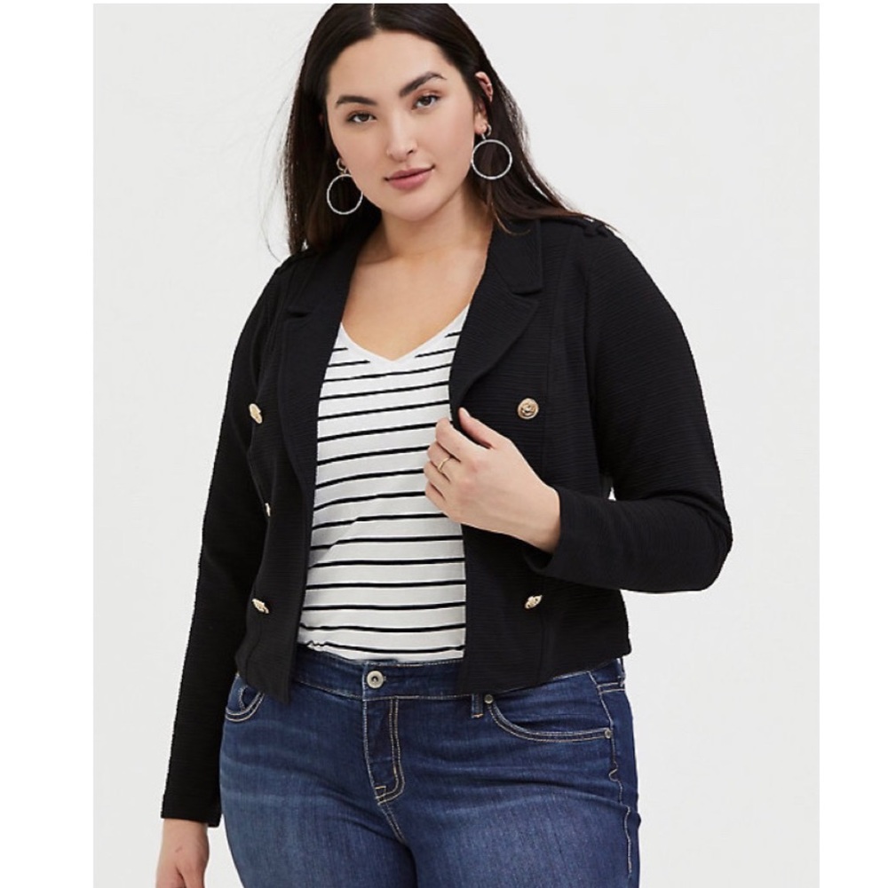 Torrid Black Military Jacket